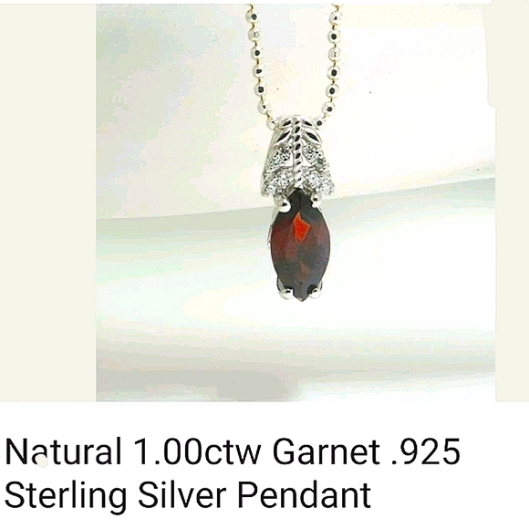 🎀Clearance🎀 NATURAL 1CT GARNET & DIAMONDS PENDANT NECKLACE VINTAGE EXCELLENT - Picture 5 of 13